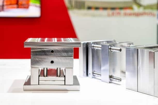 Large compression molding die designed for producing heavy-duty plastic parts.