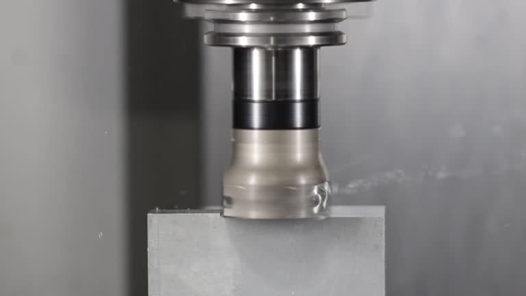 Conventional milling operation cutting aluminum material in upward direction