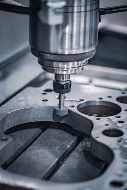 Dynamic milling of a complex internal shape on a metal workpiece using a precision end mill tool