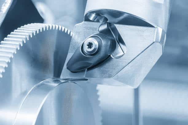 Precision CNC cutting tool close-up in CAD-assisted machining