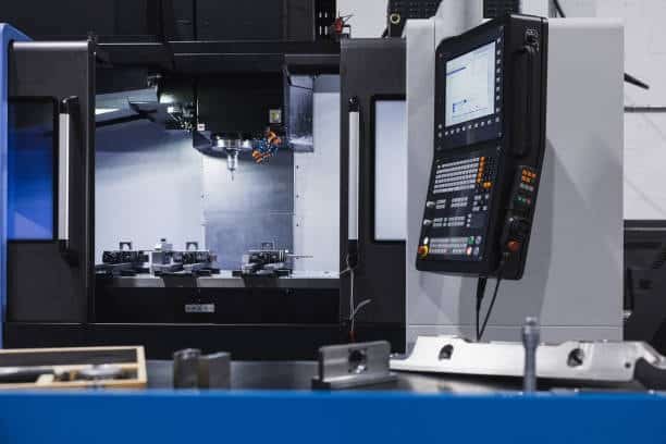 CNC machining center featuring modern control panel for automated part manufacturing