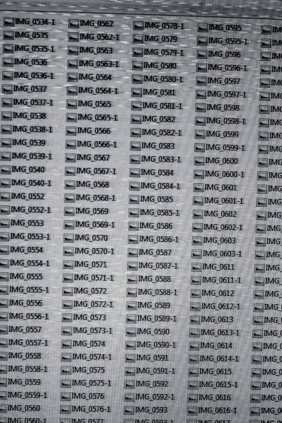 Screenshot of CNC program file names stored in a digital directory