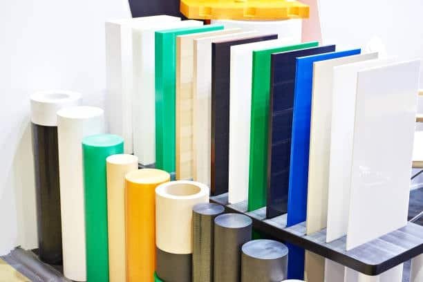 Assorted Delrin POM rods and sheets for machining and part fabrication