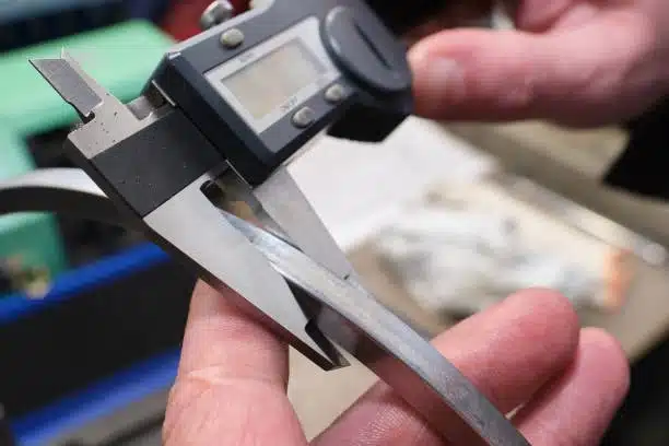 Using a digital caliper to inspect radius of a machined curve