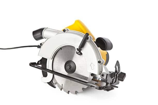 Carbide-tipped circular saw blade for cutting metal, shown on white background