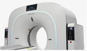 Medical imaging equipment showcasing high-performance injection molded components, such as housings and connectors, used in critical healthcare applications.