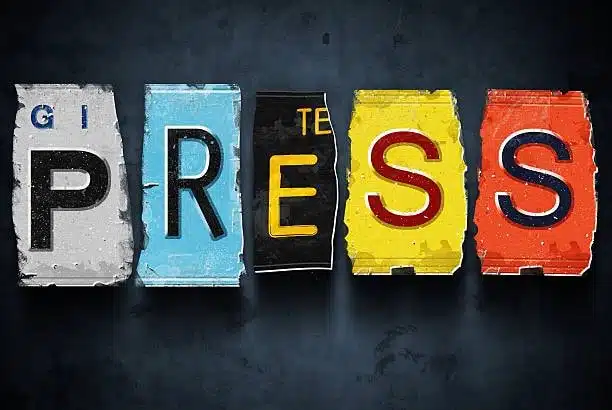 Vintage-style press letters representing press fit terminology in design context