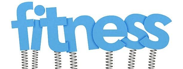 Fitness word on springs symbolizing elastic press fit tolerance adjustment