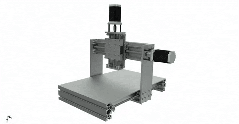 3-axis CNC router design with linear X, Y, and Z movements for flat machining.