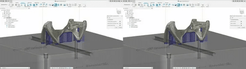 CAD software preview of 3D model with support generation for STL export.