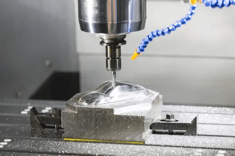 5-axis CNC machining on curved part surface affecting time and cost