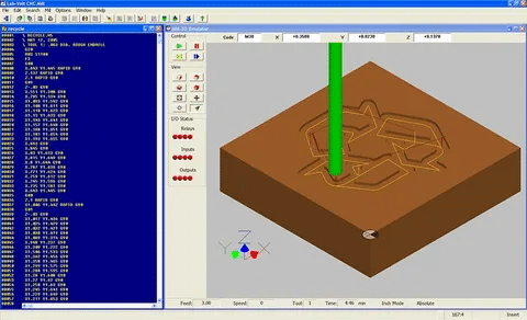 CNC simulation software visualizing tool movement for carved relief designs