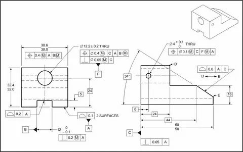 Flatness tolerance as part of comprehensive GD&T application on component