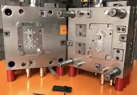 Open injection mold tooling used for precision plastic insert moldin