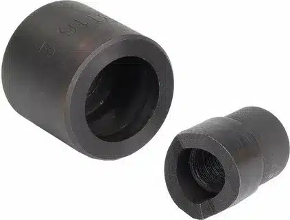 Pair of metal inserts prepared for encapsulation during insert molding