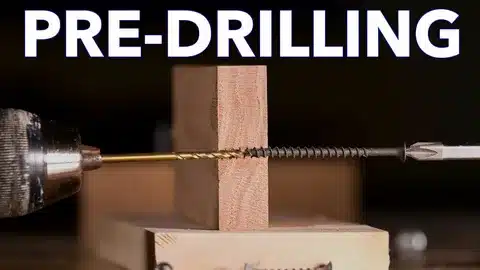 Pre-drilling process showing pilot drill before inserting screw to form tapped hole