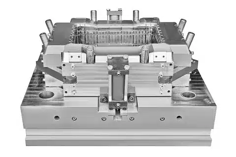 High precision injection mold block designed for multi-cavity part production