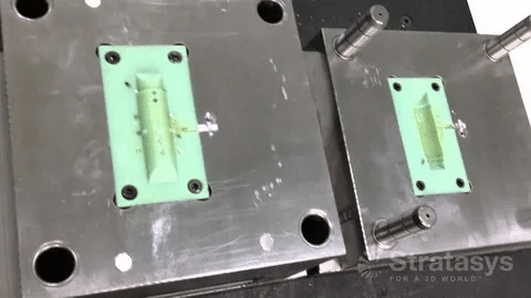 CNC machined metal mold insert used in injection molding process