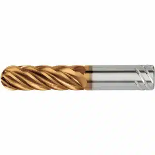 Solid carbide end mill with TiAlN coating designed for high metal removal rate