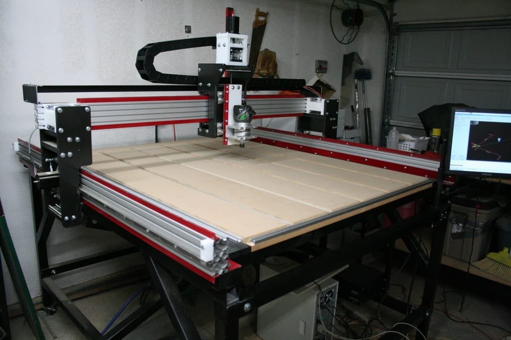 DIY CNC router using MDF sacrificial board with vacuum workholding slots