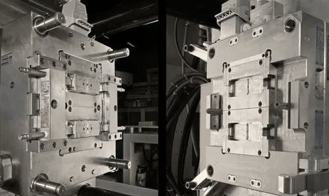 Core and cavity view of a precision injection molding tool