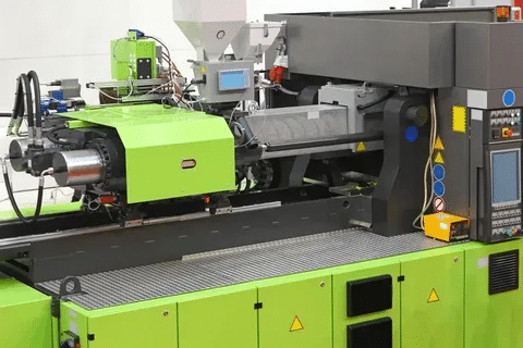 Modern injection molding machine with automated controls for plastic manufacturing