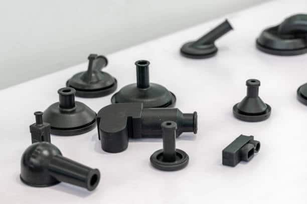 Assorted molded plastic parts for industrial applications