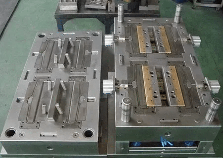 Multi-cavity injection mold base used for high-volume production
