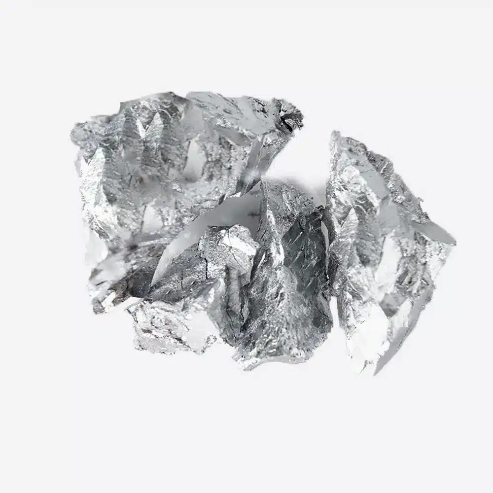 Raw chrome metal pieces with natural crystalline texture