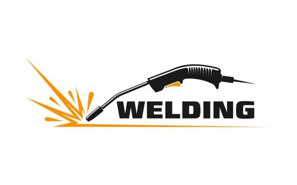 Welding torch emitting sparks – conceptual illustration of welding process