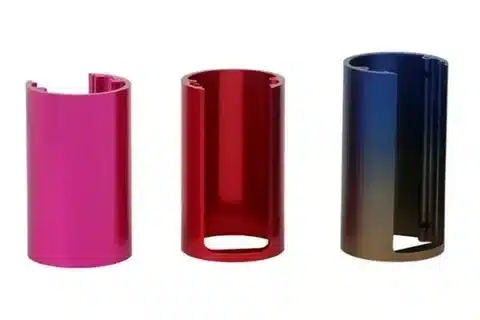 Comparison between anodized aluminum finish and powder coating finish.