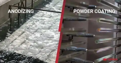 Comparison of anodizing process and powder coating process on aluminum.