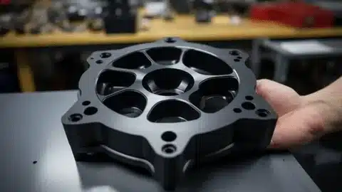 Black anodized aluminum part with enhanced corrosion resistance and appearance.