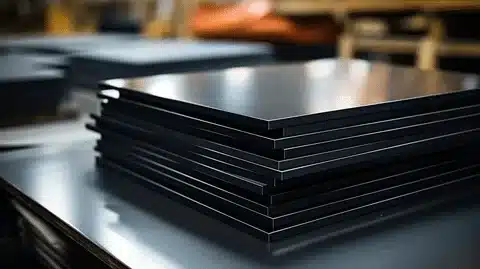 Black anodized aluminum panels with smooth protective surface finish.