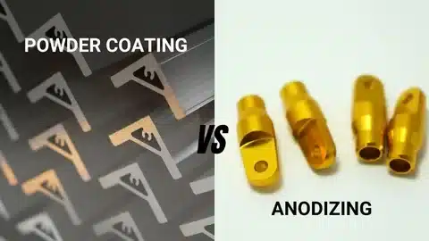 Side-by-side comparison of powder coating and anodizing finishes.