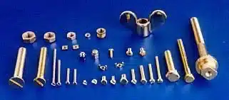 Set of assorted small fasteners including screws, nuts, bolts, and washers