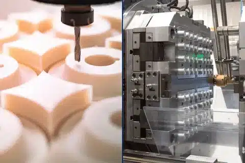 CNC machined parts compared with precision mold components used in injection tooling applications