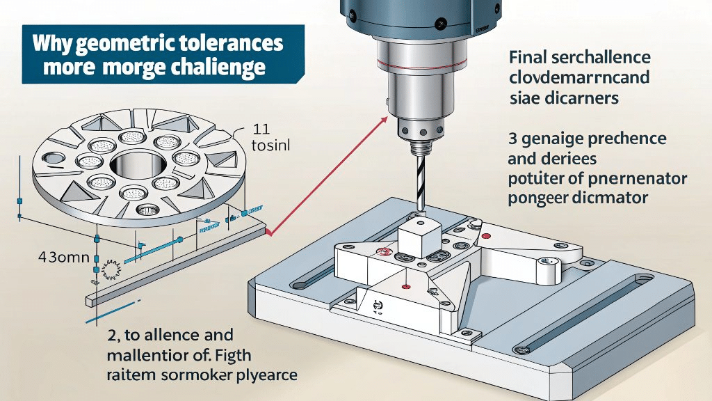 Geometric tolerances in precision machining showing how dimensional and positional accuracy affect mold stability in mass production