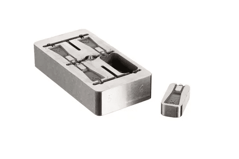 Precision injection mold core and cavity insert made from high-quality mold steel, demonstrating structural design and surface finish for plastic injection molding