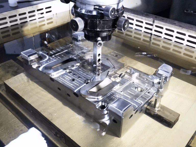 EDM machining of precision mold cavity in hardened steel mold manufacturing