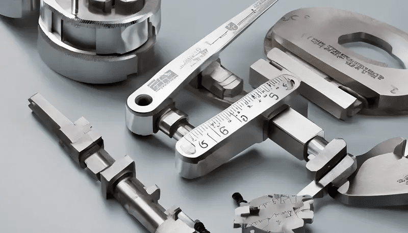 Precision measuring tools and gauges used to verify tight tolerances and dimensional accuracy of mold components