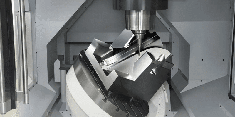 5-axis CNC machining of a precision mold component with complex geometry and tight tolerances
